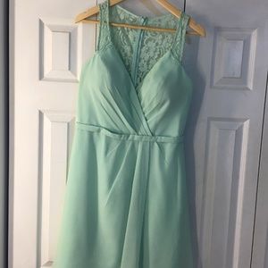 David's Bridal Bridesmaid  Mint Dress